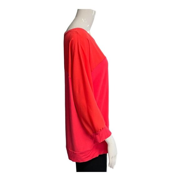Calvin Klein Womens Sheer Panel Blouse~Size Lrg~Pink Chiffon Contrast Top L8 22 - Picture 3 of 8